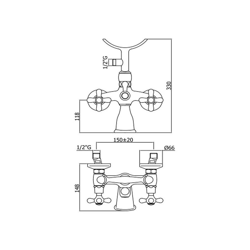 Rubinetto vasca retrà² con forcella e supporto snodato serie Iris modello IRV027CO cromo oro Paffoni by CeramicStore | Lo specialista del tuo bagno