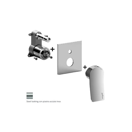 Set esterno miscelatore incasso doccia a 2 uscite Paffoni serie Tilt - Steel by CeramicStore | Lo specialista del tuo bagno