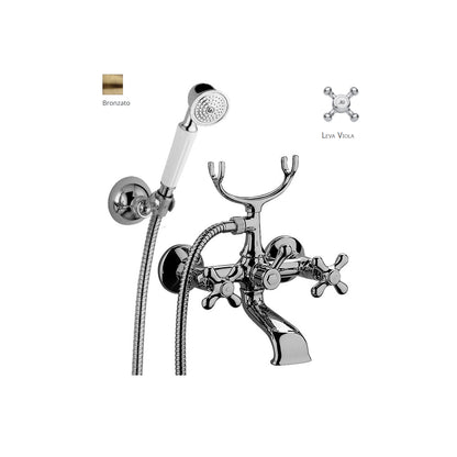 Gruppo vasca/doccia lusso con deviatore e flessibili da 1500 mm Paffoni serie Viola - Bronzato by CeramicStore | Lo specialista del tuo bagno