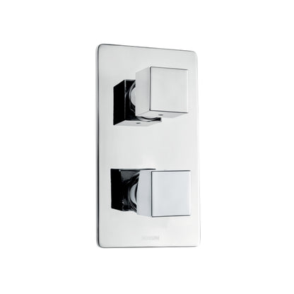 Parti esterne miscelatore monocomando 1/2/3/4/5 vie modello Cube (placca murale e manopole quadre) - Cromo by CeramicStore | Lo specialista del tuo bagno