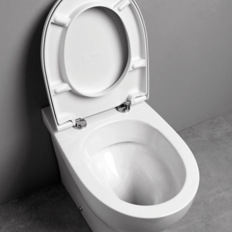 Sanitari filomuro Experience-bidet wc senza brida con scarico traslato e sedile soft close 54