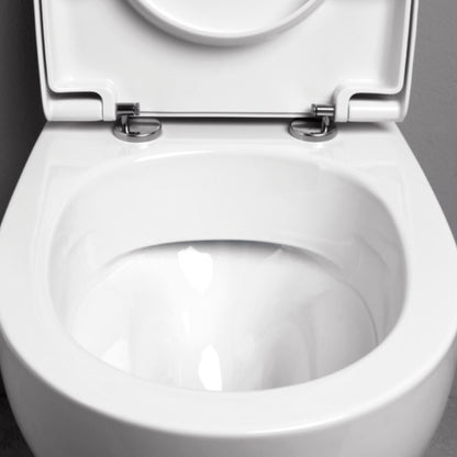 Sanitari filomuro Experience-bidet wc senza brida con scarico traslato e sedile soft close 54
