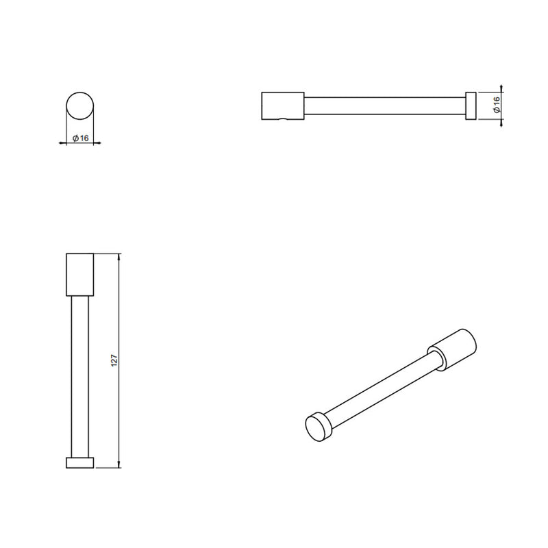 Porta rotolo sospeso in acciaio inossidabile senza coperchio della collezione 'Logic' by Cosmic - Nero
