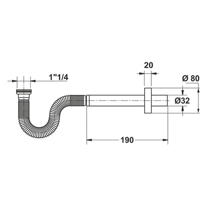Sifone lavabo e bidet 'Sifoncello' Bonomini estensibile diam. 32 mm by CeramicStore | Lo specialista del tuo bagno