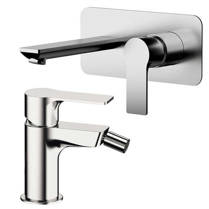 Set di miscelatori Lavabo incasso con bocca da 18 cm e Bidet senza scarico finitura cromata collezione Energy di Remer Rubinetterie by CeramicStore | Lo specialista del tuo bagno