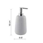 Dispenser sapone da appoggio in ceramica con erogatore in plastica cromata Gedy modello Marika - Grigio