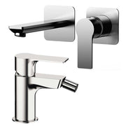 Set di miscelatori Lavabo incasso con bocca da 18 cm e Bidet finitura cromata collezione Energy di Remer Rubinetterie by CeramicStore | Lo specialista del tuo bagno