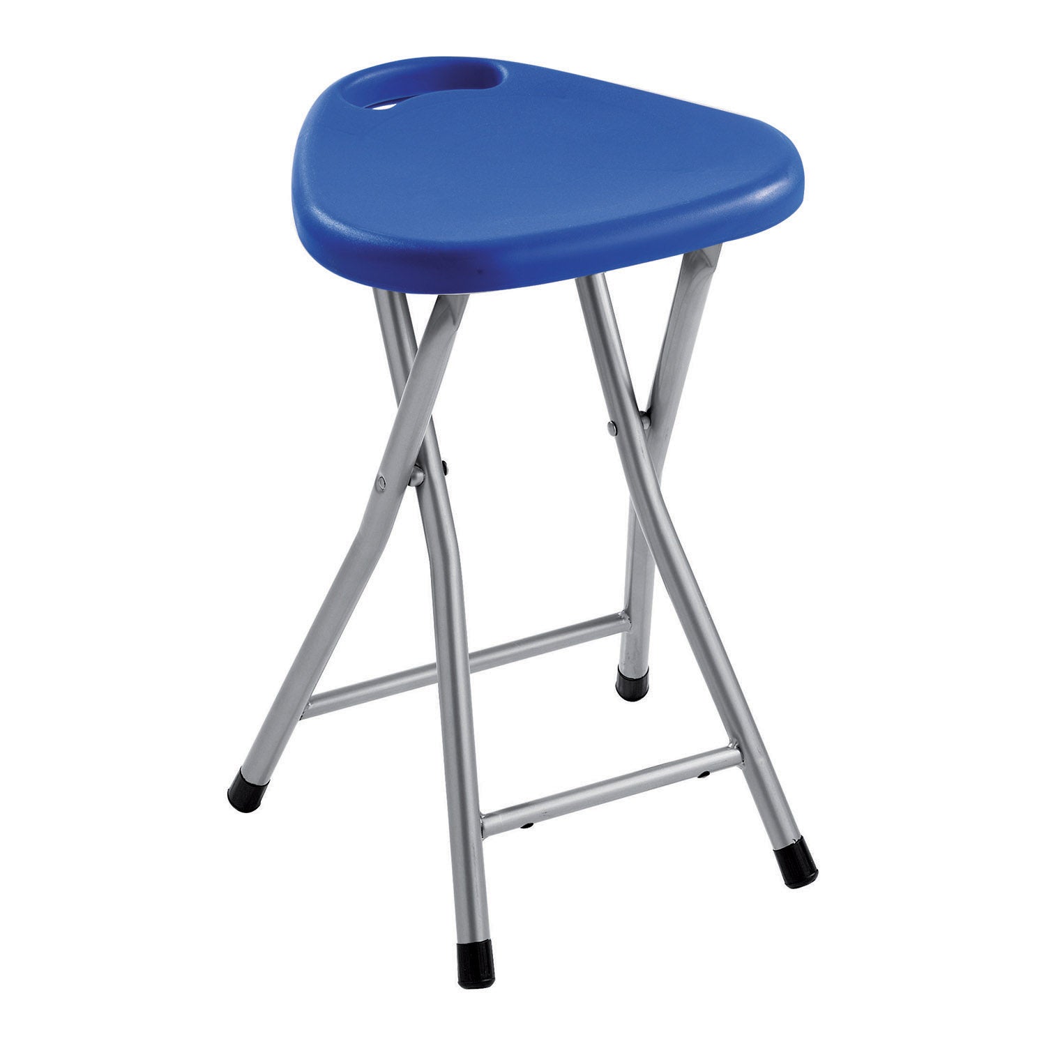 Sgabello Gedy richiudibile in resine termoplastiche e metallo - Blu