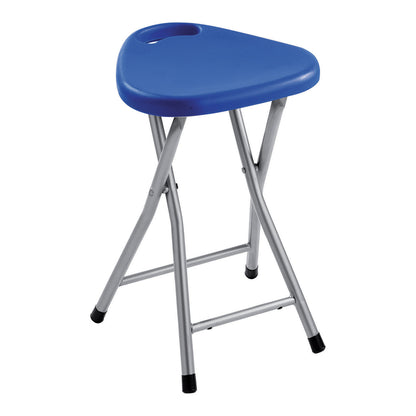 Sgabello Gedy richiudibile in resine termoplastiche e metallo - Blu