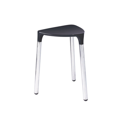 Sgabello Yannis di Gedy in acciaio inox e resine termoplastiche - Nero