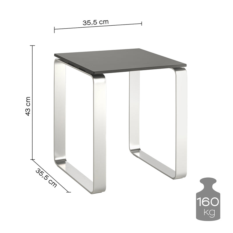 Sgabello Gedy modello Prima Classe in Alluminio e ABS - Antracite