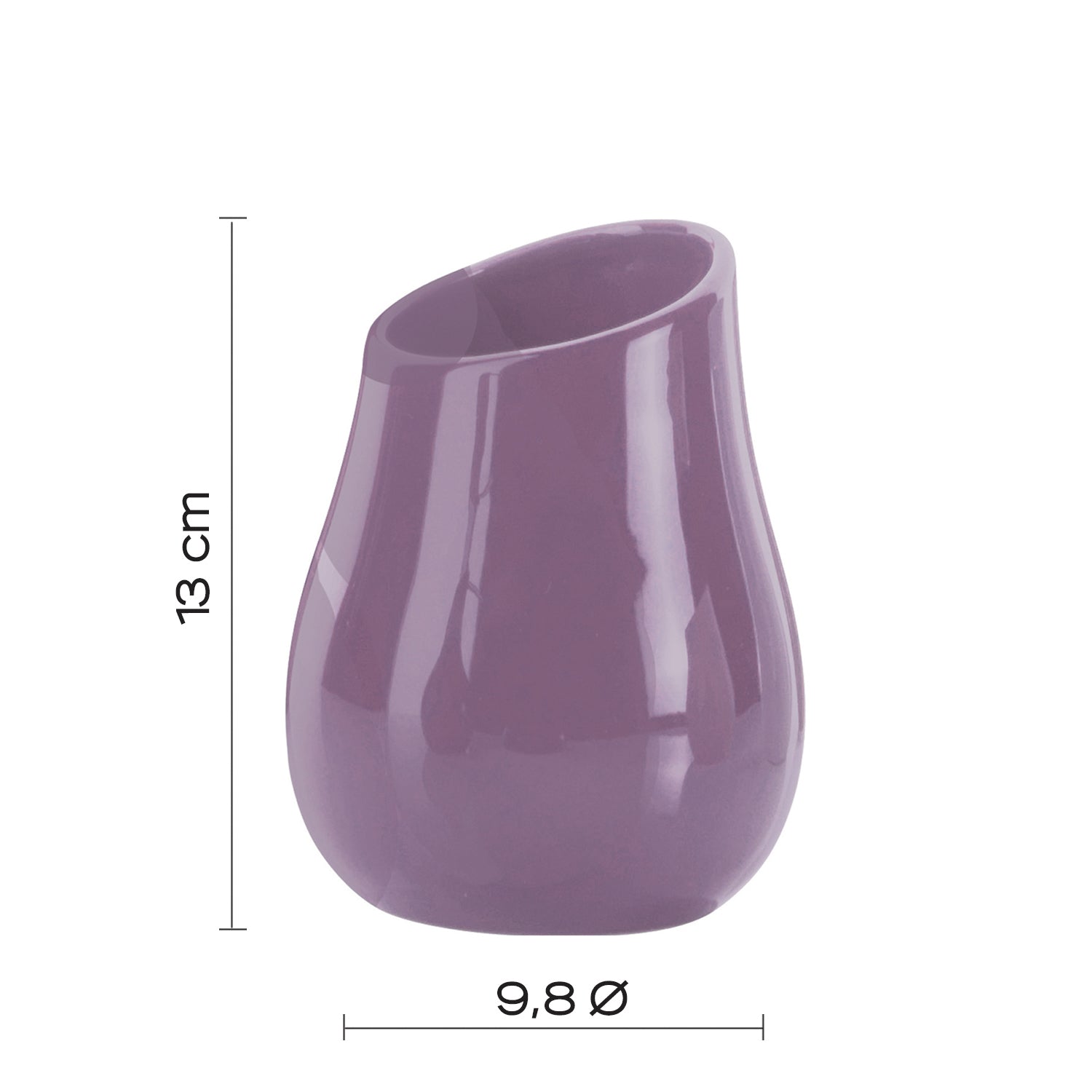 Portaspazzolini in ceramica Gedy modello Azalea - Lilla