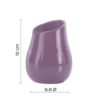 Portaspazzolini in ceramica Gedy modello Azalea - Lilla