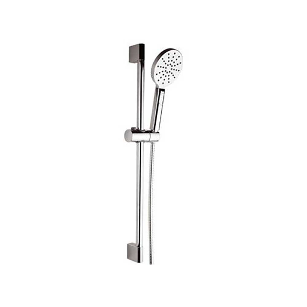 Saliscendi con doccetta cromata a 3 funzioni con pulsante per il cambio dei getti, con getti in silicone anticalcare Remer Rubinetterie by CeramicStore | Lo specialista del tuo bagno