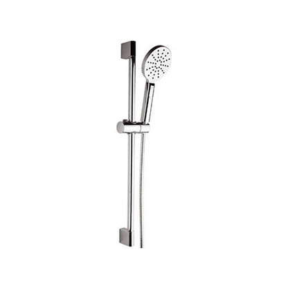 Saliscendi con doccetta cromata a 3 funzioni con pulsante per il cambio dei getti, con getti in silicone anticalcare Remer Rubinetterie by CeramicStore | Lo specialista del tuo bagno