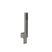 Kit doccia minimal squadrata con supporto e flessibile in ottone nichel spazzolato opaco by CeramicStore | Lo specialista del tuo bagno