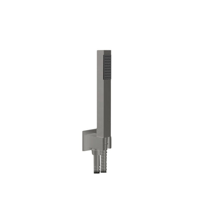 Kit doccia minimal squadrata con supporto e flessibile in ottone nichel spazzolato opaco by CeramicStore | Lo specialista del tuo bagno