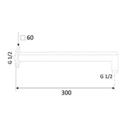 Braccio doccia in ottone quadro cm 30 cromato lucido by CeramicStore | Lo specialista del tuo bagno