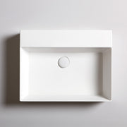 Lavabo da appoggio squadrato Ceramica Azzurra Elegance 60x45 cm con foro - Cotone opaco