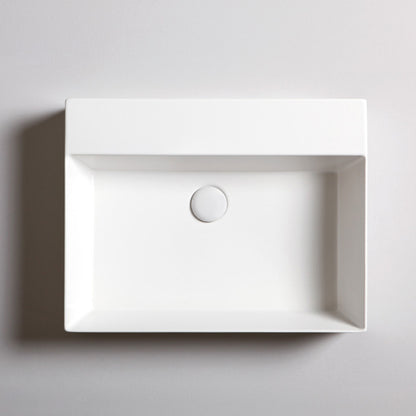 Lavabo da appoggio squadrato Ceramica Azzurra Elegance 60x45 cm con foro - Cotone opaco