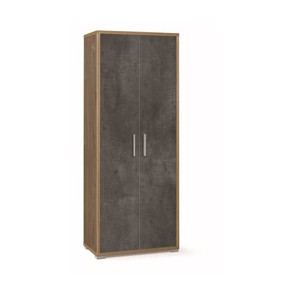 Mobile arredamento moderno a 2 ante e 4 ripiani finitura struttura Noce Stelvio / finitura frontale Ossido Nero by Sarmog by CeramicStore | Lo specialista del tuo bagno