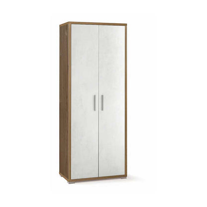 Mobile arredamento moderno a 2 ante e 4 ripiani finitura struttura Noce Stelvio / finitura frontale Ossido Bianco by Sarmog by CeramicStore | Lo specialista del tuo bagno