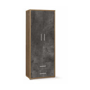Mobile arredamento moderno a 2 ante e 2 cassetti con 4 ripiani finitura struttura Noce Stelvio / finitura frontale Ossido Nero by Sarmog by CeramicStore | Lo specialista del tuo bagno