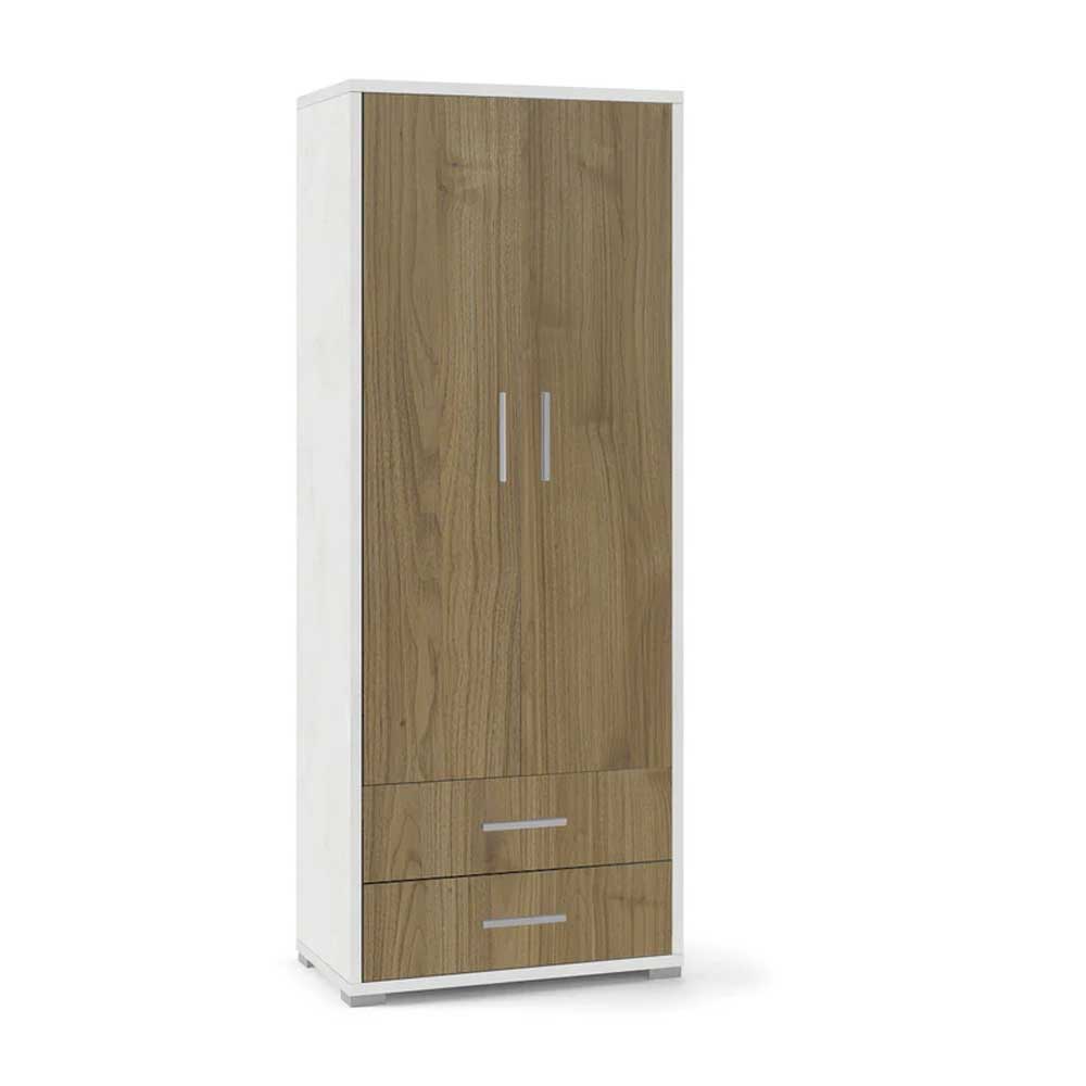 Mobile arredamento moderno a 2 ante e 2 cassetti con 4 ripiani finitura struttura Ossido Bianco / finitura frontale Noce Stelvio by Sarmog by CeramicStore | Lo specialista del tuo bagno
