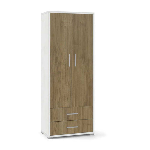 Mobile arredamento moderno a 2 ante e 2 cassetti con 4 ripiani finitura struttura Ossido Bianco / finitura frontale Noce Stelvio by Sarmog by CeramicStore | Lo specialista del tuo bagno