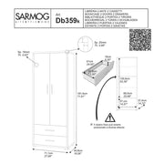 Mobile arredamento moderno a 2 ante e 2 cassetti con 4 ripiani finitura struttura Ossido Bianco / finitura frontale Ossido Nero by Sarmog by CeramicStore | Lo specialista del tuo bagno