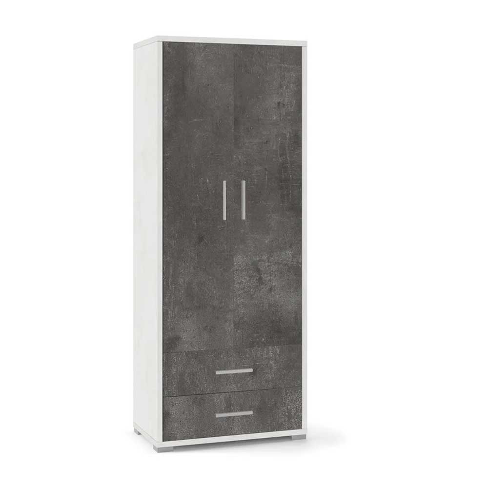 Mobile arredamento moderno a 2 ante e 2 cassetti con 4 ripiani finitura struttura Ossido Bianco / finitura frontale Ossido Nero by Sarmog by CeramicStore | Lo specialista del tuo bagno