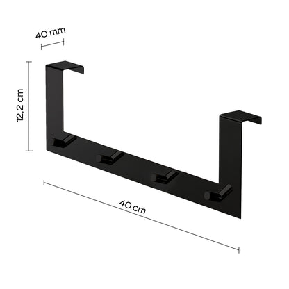 Appendiabiti Morgana multiplo sopraporta da 40 mm - Nero Matt by CeramicStore | Lo specialista del tuo bagno