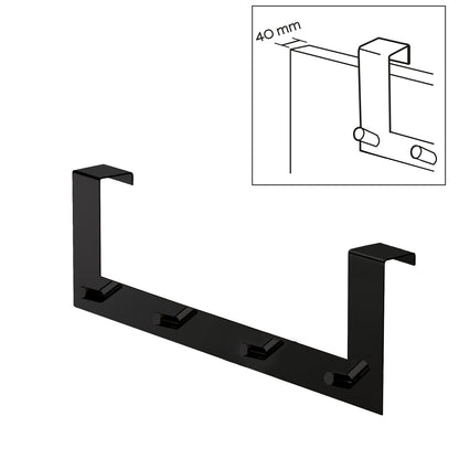 Appendiabiti Morgana multiplo sopraporta da 40 mm - Nero Matt by CeramicStore | Lo specialista del tuo bagno