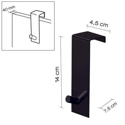 Appendiabiti Morgana singolo sopraporta da 40 mm - Nero Matt by CeramicStore | Lo specialista del tuo bagno