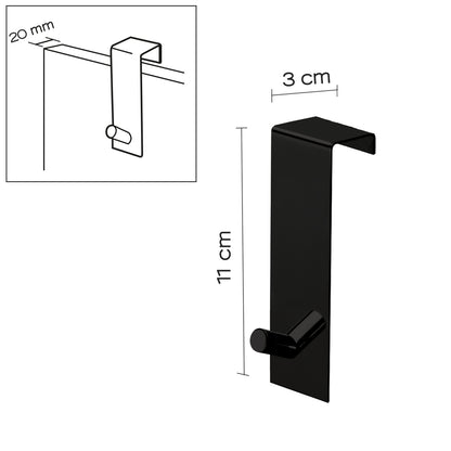 Appendiabiti Morgana singolo sopraporta da 20 mm - Nero Matt by CeramicStore | Lo specialista del tuo bagno