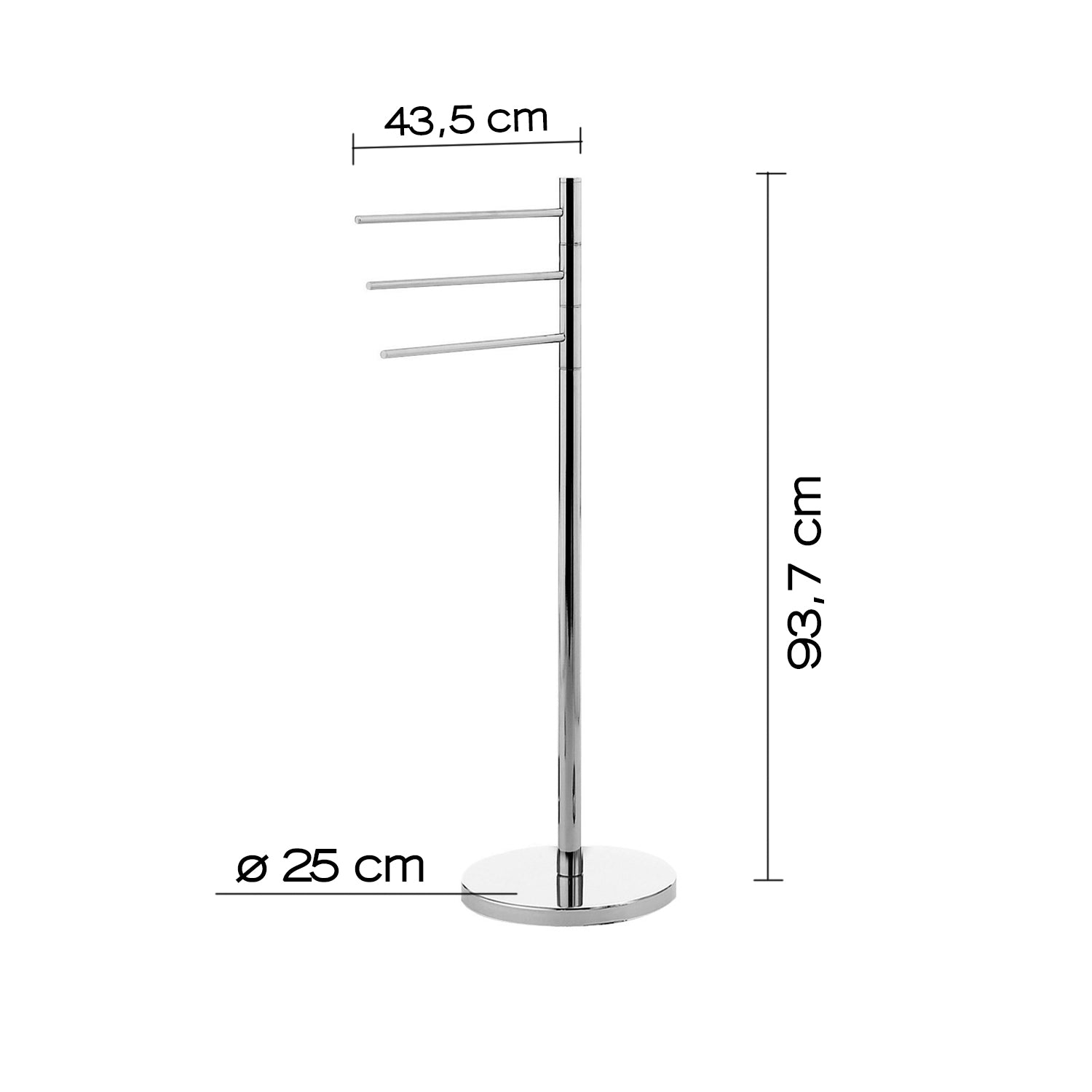 Piantana portasalviette modello Tracy di Gedy - Cromo versione outlet