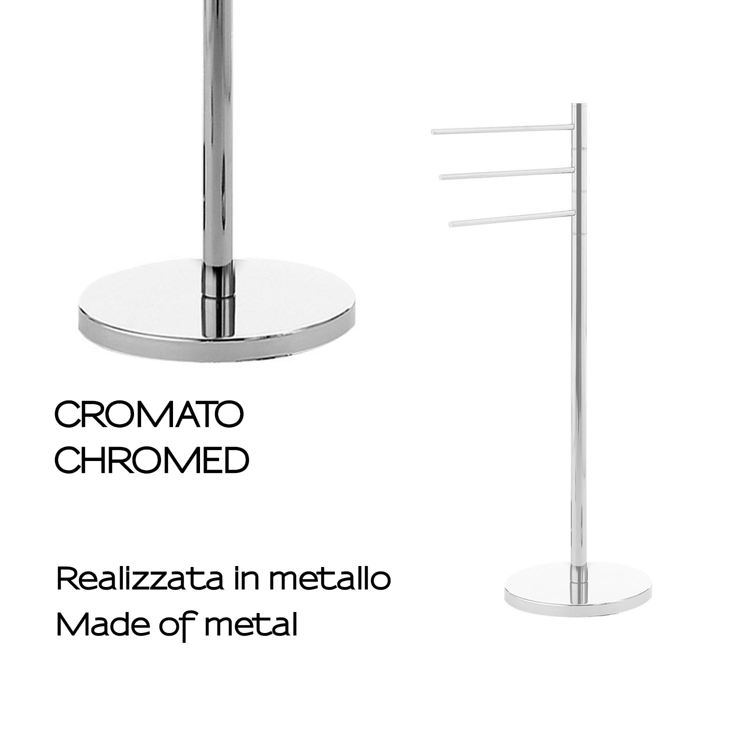Piantana portasalviette modello Tracy di Gedy - Cromo versione outlet