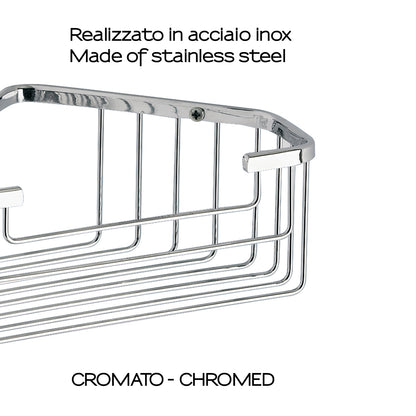 Portaoggetti doccia angolare modello Augustus di Gedy - Cromato by CeramicStore | Lo specialista del tuo bagno