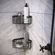 Portaoggetti doccia angolare modello Augustus di Gedy - Nero Matt by CeramicStore | Lo specialista del tuo bagno