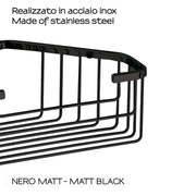 Portaoggetti doccia angolare modello Augustus di Gedy - Nero Matt by CeramicStore | Lo specialista del tuo bagno