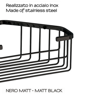 Portaoggetti doccia angolare modello Augustus di Gedy - Nero Matt by CeramicStore | Lo specialista del tuo bagno