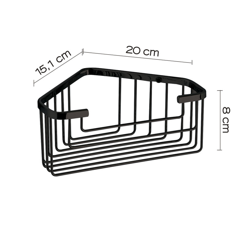 Portaoggetti doccia angolare modello Augustus di Gedy - Nero Matt by CeramicStore | Lo specialista del tuo bagno