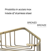 Portaoggetti doccia angolare modello Augustus di Gedy - Bronzo by CeramicStore | Lo specialista del tuo bagno
