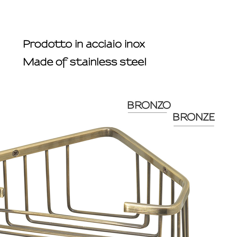 Portaoggetti doccia angolare modello Augustus di Gedy - Bronzo by CeramicStore | Lo specialista del tuo bagno