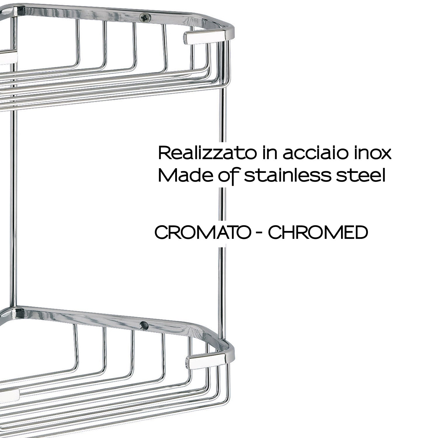 Portaoggetti doccia angolare a due ripiani modello Augustus di Gedy - Cromato by CeramicStore | Lo specialista del tuo bagno