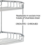 Portaoggetti doccia angolare a due ripiani modello Augustus di Gedy - Cromato by CeramicStore | Lo specialista del tuo bagno