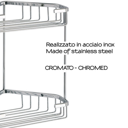 Portaoggetti doccia angolare a due ripiani modello Augustus di Gedy - Cromato by CeramicStore | Lo specialista del tuo bagno