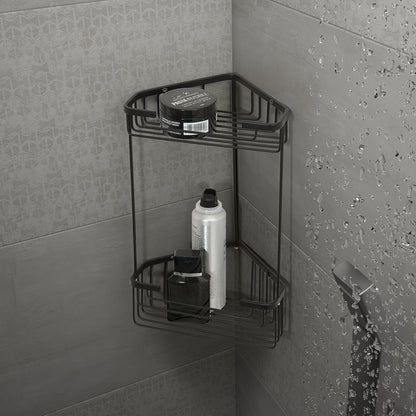 Portaoggetti doccia angolare modello Augustus Alto di Gedy - Nero Matt by CeramicStore | Lo specialista del tuo bagno
