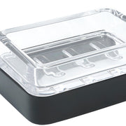 Porta sapone in acciaio verniciato nero e materiale termoplastico, fissaggio con viti o colla mod.25 Metaform by CeramicStore | Lo specialista del tuo bagno