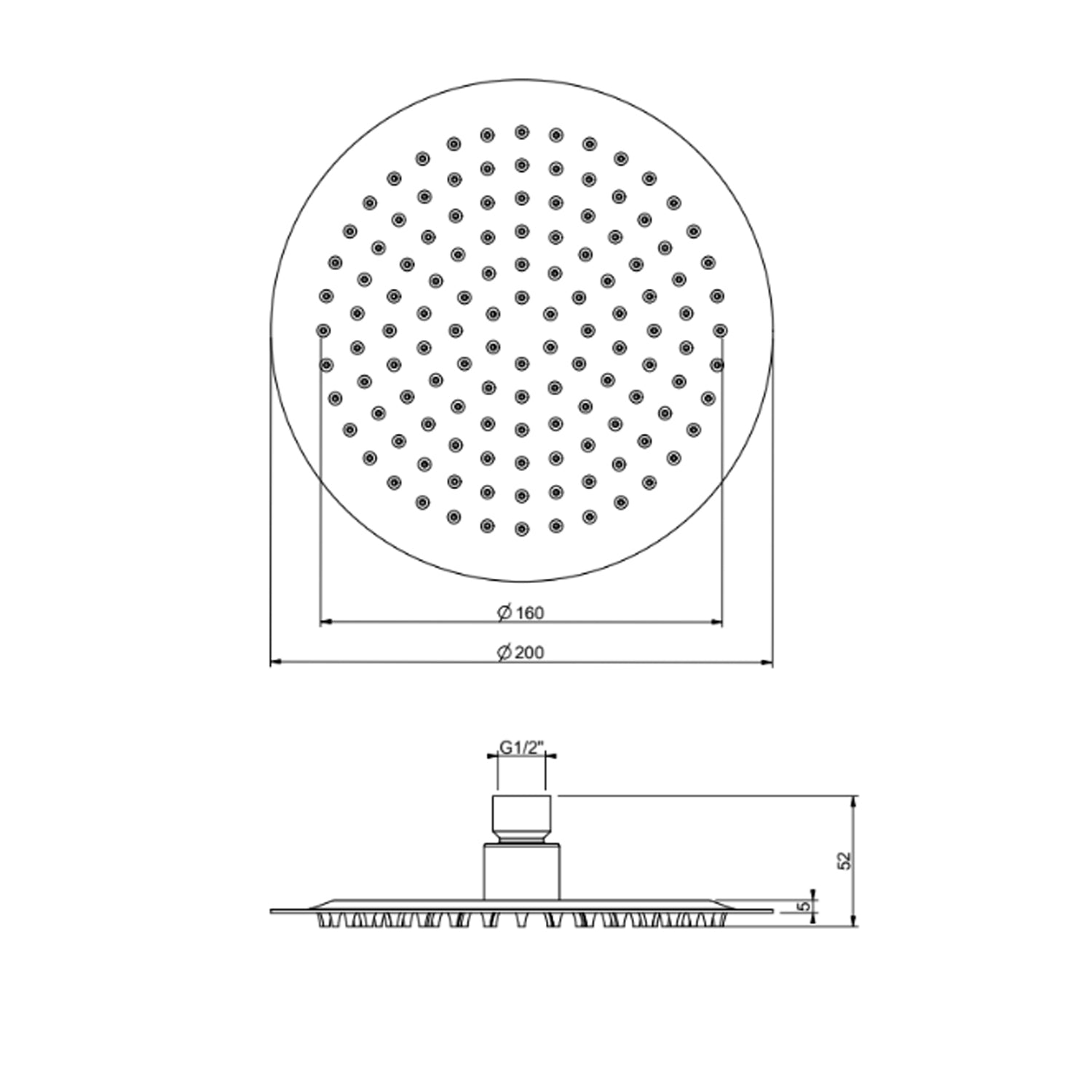 Soffione tondo modello Don diametro 20 cm inox cromato Collezione Premium Shower by CeramicStore | Lo specialista del tuo bagno